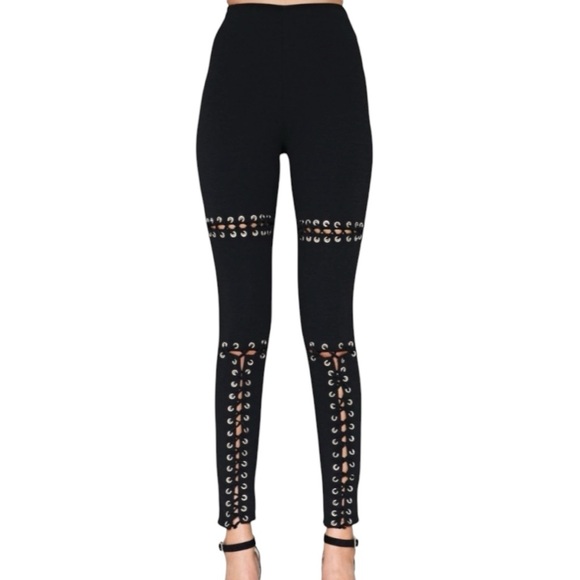 RUNAWAY Vixen Lace Front Tie Faux Suede Pants NWOT - Picture 1 of 11